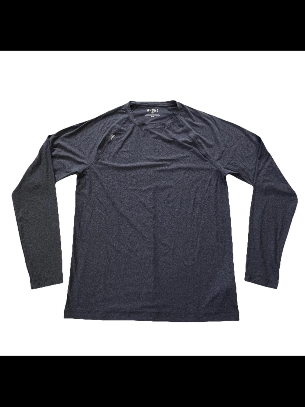 Rhone Long Sleeve Shirt Mens M Crewneck Performance Athletic Heathered Blue